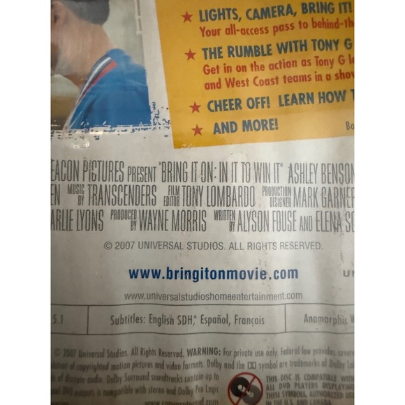 Bring It On: In It‎ to Win It DVD Movie Widescreen Ashley Benson Cheerleading - Picture 3 of 8